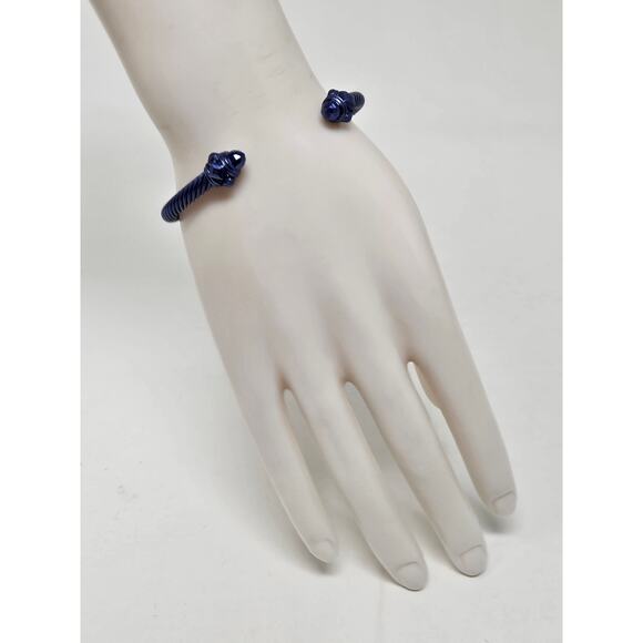 DAVID YURMAN Blue Aluminium Renaissance Classic Cable Bracelet - Picture 9 of 10